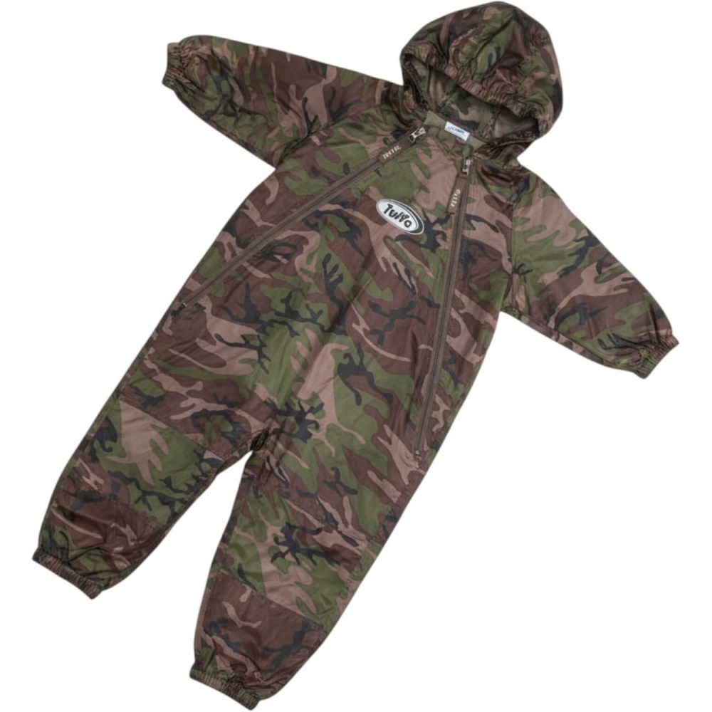 Tuffo Rain Suit 2T Green Camo Hooded Dual Zip Muddy Buddy Gorpcore